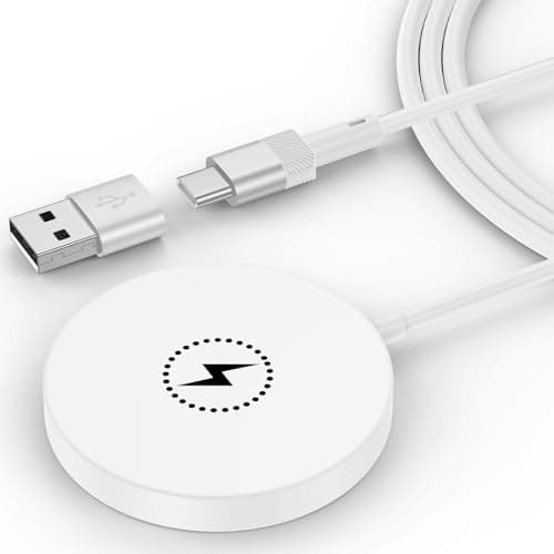 Magnetic Wireless Charger Pad Fast Charging Station Compatible for iPhone 17E/17 Air/17 Pro Max/16E/16 Pro Max/15/14/13/12,15W Wireless Charger Android Phone with 4FT USB C/USB A Port for Galaxy S26
