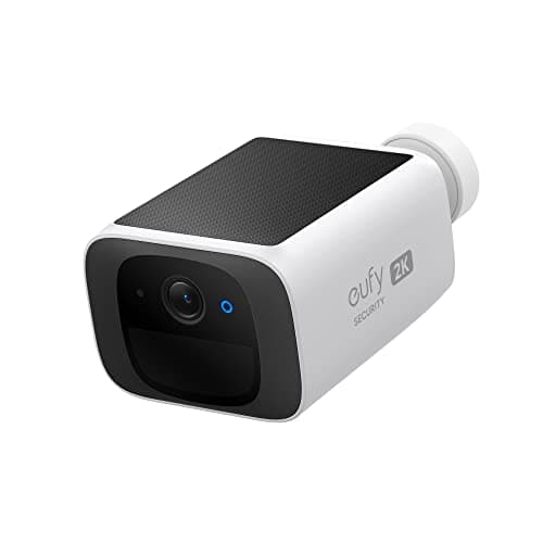 eufy Security SoloCam S220, Solar Security Camera, Wireless Security Camera Outdoor, 2K Resolution, Continuous Power, Built-in 8GB, No Subscription, HomeBase 3 Compatible, for Outdoor Surveillance