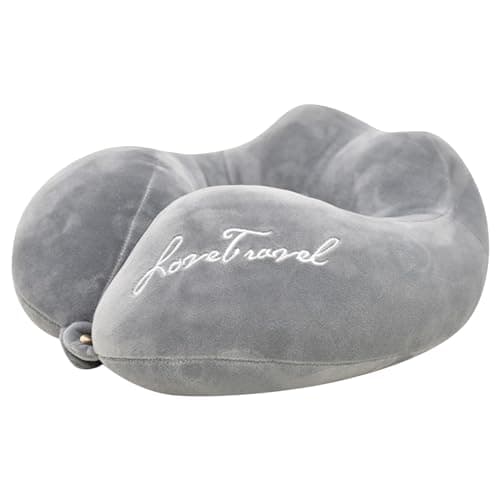 Travel Neck Pillows for Airplanes, Soft Memory Foam Washable Airplane Neck Pillow,Portable Comfortable Breathable Memory Foam Travel Pillow for Sleeping Traveling Home Camping Airplane