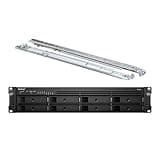 Synology RackStation RS1221+ NAS Server Bundle with Rail Kit, Ryzen CPU, Rack Mount, 32GB Memory, 32TB SSD Storage, Synology DSM Operating System, iSCSI Target Ready
