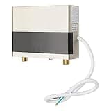 Tankless Water Heater, 110V Electric Instant Water Heater with Touch Screen & Remote Control, 30-55℃ Constant Temperature for Kitchen & Bathroom, Gold, 1300W/2600W/4000W, 8.7"×6.8"×2.5"