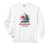 Milwaukee Wisconsin Sailboat Sunset Design Comfort Colors Adult Sweatshirt