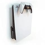 Monzlteck Wall Mount Holer for PS5 Original/Slim/Pro (Disc and Digital)+Controller Holder,All Metal Vertical Hanging On Wall with Power Botton Left/Right