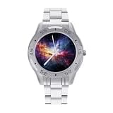 NTVOWPZO Three-Hand Analog Stainless Steel Watches for Men Easy Reader