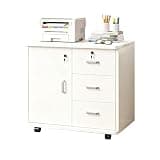 Wood Filing Cabinet with Lock for Home Office 3 Drawer Mobile Storage Lateral File Cabinet Under Desk Storage Rolling Printer Stand with wheels Home Office Organization White A-L23.6×w13.4×h23.2in