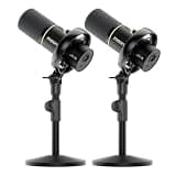 MAONO PD200W Hybrid Wireless Podcast Equipment Bundle for 2, XLR USB Dynamic Microphone Kit with 2 Desktop Stand, Software, Noise Cancellation, for Co-hosted podcast, Vocal Recording, Content Creation
