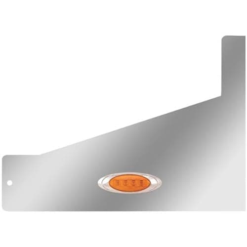 Technical Precision Replacement for Peterbilt 385 Year 2000 3X48IN Stainless Steel Sleeper Extension Panel W/ 1 M1 Amber/Clear LED Light