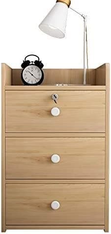 YOYAL File Cabinet, Office with Lock, Three Layer Drawer Cabinet, Home Bedside Cabinet, Information Cabinet, Office Furniture (Color : Gray)