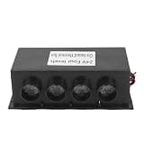 Omquot 24V Portable Space Heater Kit with 4 Ports for Vehicle Use, High Temperature Heat Fan, Compact ABS Material