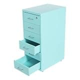 6 Drawer File Cabinet with Lock,Vertical File Cabinet with Wheels (Blue)
