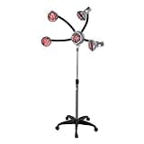 White 5 Head Infrared Hair Color Processor, 750W Wall Mounted Adjustable Temp Hair Drying Accelerator with Extendable Boom for Beauty Salon (5 Heads-5 Wheels)