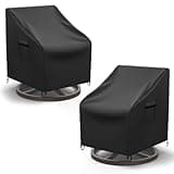 Mrrihand Patio Chair Covers, 2 Pack Outdoor Swivel Lounge Chair Cover, Heavy Duty Patio Rocking Chair Covers, Patio Furniture Covers Waterproof, 30" W×34" D×38.5" H, Black