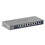 NETGEAR 8-Port 1G/10G Multi-Gigabit Ethernet Unmanaged Switch (GS108MX) - with 1 x 10G/Multi-gig RJ-45 Ethernet Uplink, Desktop or Wall Mount