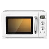 900W 0.9 Cu. Ft. Retro-Style Countertop Microwave Oven With 5 Power Levels, Auto Cooking, LED Display, Glass Turntable, Child Lo