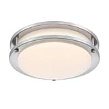 Westinghouse Lighting Lauderdale Transitional One-Light, 11 Inch 23 Watt LED Indoor Flush Mount Fixture with Color Temperature Selection, Brushed Nickel Finish, Frosted Acrylic Shade
