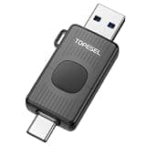 TOPESEL 128GB USB C Flash Drive USB 3.0 2-in-1 Thumb Drive Type C Memory Stick for iPhone 15/16/17 Smart TV Car Audio Smartphone Tablet (Black)
