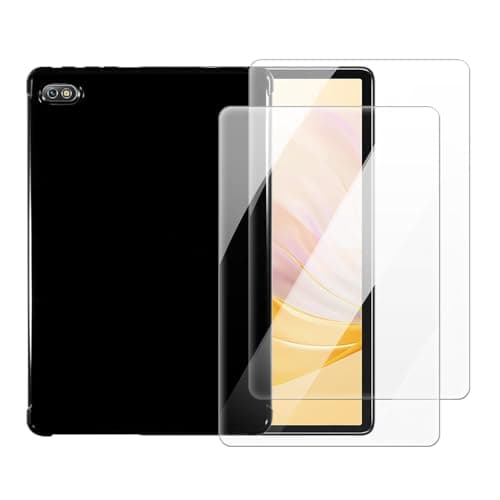 OAGELIM 2 in 1 Case and Screen Protector Compatible with Blackview Tab 7 Pro 10.1 2022 Protective Cover with Tempered Glass Film(Black)