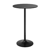 Pazidom Round Bar Table 40" Height Modern High Top Pub Table with Solid Top & Sturdy Metal Base, Cocktail Table for Bistro, Home, Kitchen or Dining Room, Black
