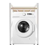 Athzuunn Washer Dryer Stacking Rack Stand, Heavy Duty Washing Machine Shelf with Adjustable Design, Load Capacity 300kg, for Bathroom Laundry Room (White)