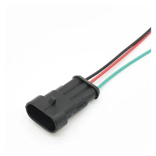 BTYSEQ 1 Pcs Female Male 3 Pin Electric Automotive Connector Sealed Waterproof Plug With Cables 282087-1 282105-1(1 male set)