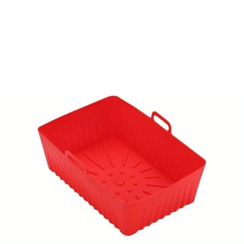 2pcs/Set Air Fryer Silicone Liners，Compatible For Ninja，Double Stack XL Basket Reusable Air Fryer Baking Tray Airfryer Accessories(A-red-2pc)