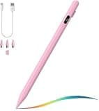MoKo Universal Capacitive Stylus Pencil, Fast Charging Touch Screen Stylus Pen with Power Display Compatible with Apple iPad/iPhone/Samsung/Lenovo iOS Android Tablets & All Smartphones, Pink