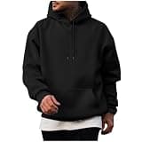 CMELTANM Hoodies for Men Fleece Hooded Sweatshirts Long Sleeve Pullover Tops with Pocket Black