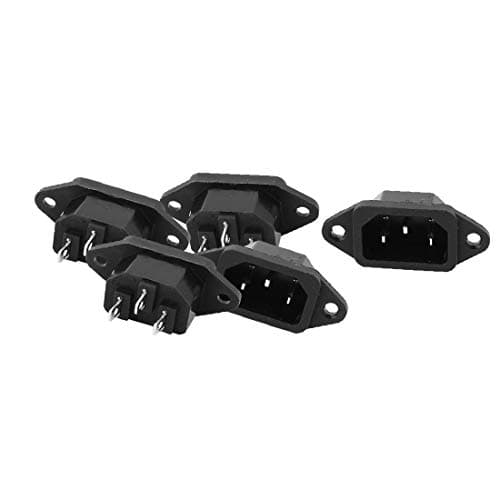 New Lon0167 250V 10A Featured 3 Terminals Panel reliable efficacy Mounted Inlet Male Power Socket Connector 5 Pcs(id:fa6 ee d0 2b6)
