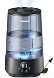 Homvana Humidifiers for Bedroom Home, 3.6L Cool Mist Top-Fill 34H Super Long Time, Quiet 23dB, Baby Humidifier, Oil Diffuser for Large Room, House, Plant, Nursery, Office, BPA FREE, Ultrasonic (Black)