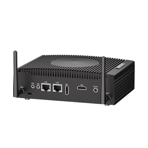 BASOARO Industrial PC, Fan Cooling Mini PC Win 11 Pro i5 1235U, 32GB DDR5 RAM 256GB SSD, Dual 4k HD Display, 2X RS232 COM, 2X RJ45 LAN, WiFi5 BT4.2, 8USB, Mini Computer Support Auto Power On