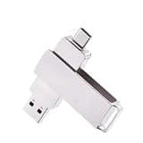16TB USB 3.2 Flash Drive 520MB/s High Speed 2in1 TypeC OTG Pen Drive Water Proof Large Storage(Silver-16TB)