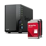 Synology DS225+ Bundle 24TB Western Digital (WD Red Plus 2X 12TB) 2-Bay Plus Series - Intel Celeron J4125 Quad-Core, 2GB Non-ECC DDR4 SODIMM 1x2.5GbE and 1x1GbE RJ-45 LAN Port