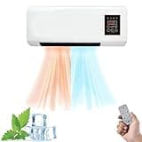Ductless Wall AC Unit, 2000W Portable Heater Cooler with Remote, Quiet No Window Ventilation for Bedroom Office, Fast Cooling Heating Energy Efficient Smart Timer Function
