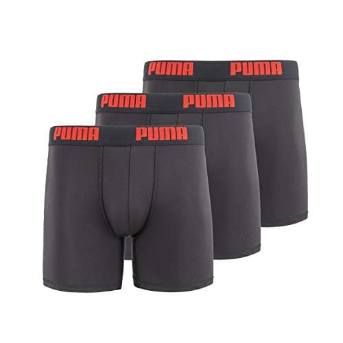 PUMA Men's 3 Pack Boxer Brief, Black, Large