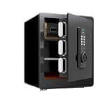 fireproof safe Fingerprint Home Safe with Digital Keypad and Inner Cabinets Security Safe, for Storing Money Jewellery(Black)