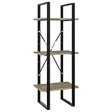 KGHFDVB 3-Tier Book Cabinet Sonoma Oak 15.7x11.8x41.3 Inches Engineered Wood Bookshelf for Home Office, Small Bookcase with 3 Shelves for Books and Decor