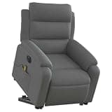 HGLADYU Electric Stand Up Massage Recliner Chair with Power Lift for Elderly, Dark Gray Fabric, 6 Massage Points and 135 Degree Recline