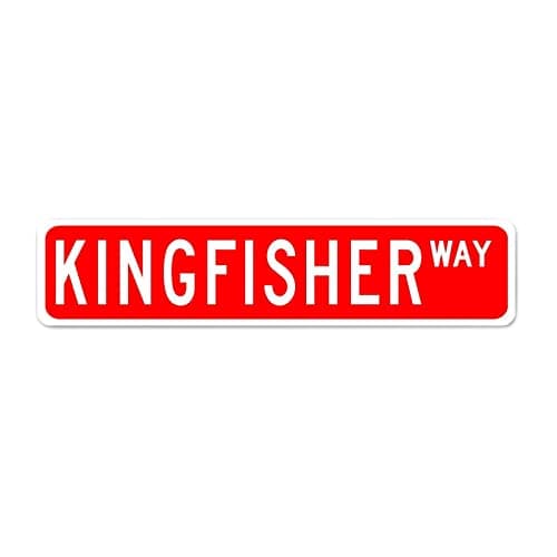 Kingfisher Street Signs Customized Signs Kingfisher Decor Kingfisher Owner Gift Animal Wall Art Vintage Rustic Metal Wall Sign for Bedroom Living Room Kitchen Front Porch Indoor/Outdoor Use