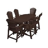 Keystone Amish Co. Poly Composite Thompson Adirondack 7-Piece Counter Height Dining Set with 6' Oval Table, Tudor Brown