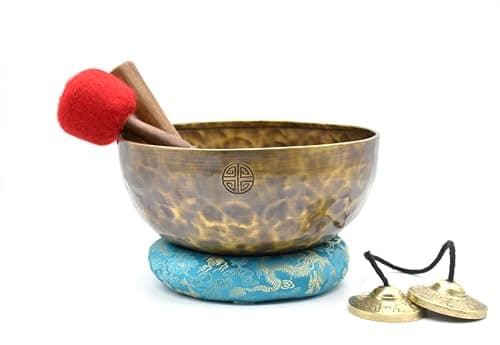 9 Inches Full Moon Tibetan Singing Bowl – Handcrafted in Nepal | Lunar Energy Sound Healing Bowl for Meditation, Chakra Balancing, Yoga & Reiki