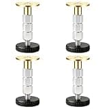 Humuge Adjustable Bed Stoppers for King/Queen Bed Frames (4 Pack), Anti-Shake Bed Frame Stabilizer with Wall Protector, No Drill Headboard Bumpers to Prevent Sliding & Noise (78-105mm)