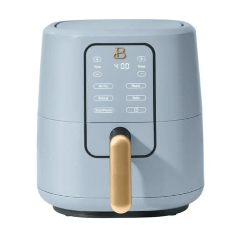 Beaut'iful- 3 Quart Digital Air Fryer – Matte Finish, Touchscreen, Nonstick Basket - (Cornflower Blue)