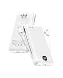 VRURC Power Bank 20000mAh, Fast Charging Portable Charger USB C,4 Output 2 Input Travel Essentials Charging Bank Equipped with LED Display,Built-in Wall Plug and Cables,Phone Charger Battery,White