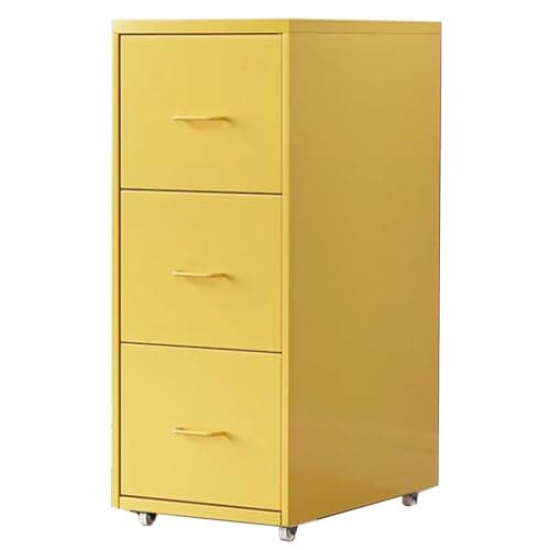 Green Metal 3-Drawer File Cabinet - Side Filing Office Furniture, Durable Storage Solution for Home & Office, Organize Documents & Supplies Efficiently