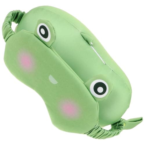 Uonlytech 2-in-1 Plush Frog Eye Mask and Neck Pillow Travel Sleep Pillow, Soft Head Support Office Essential for Airplane and Home Use