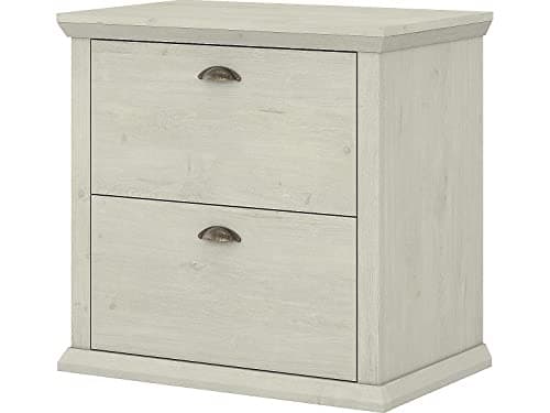 Bush Furniture Yorktown 2 Drawer Lateral File Cabinet in White Oak, Document Storage Chest for Home Office
