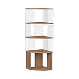 WANGHAI2024M Bookcases Multi-Purpose Acrylic and Wooden 4-Tier Bookshelf Storage Shelving for Living Room Corner