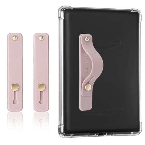 CoBak Hand Strap Holder for Kindle/Tablet - Lightweight TPU One-Handed Grip with Strong Stick, Stand for Phone, Adjustable Tightness for Kindle/Kobo/Voyaga/Lenovo/Sony E-Book Tablet,Pink（2-Pack）