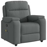 UERNGFTKM Manual Reclining Massage Recliner Chair with 6 Massage Points, Dark Gray Fabric, 135 Degree Recline, Vibration Function and Side Pocket