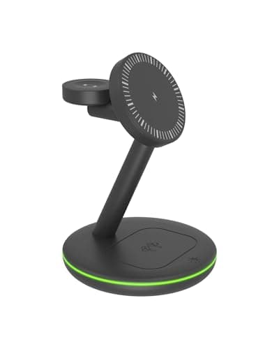ICY BOX 3-in-1 Wireless Charging Stand for Smartphones, Smartwatch and Headphones